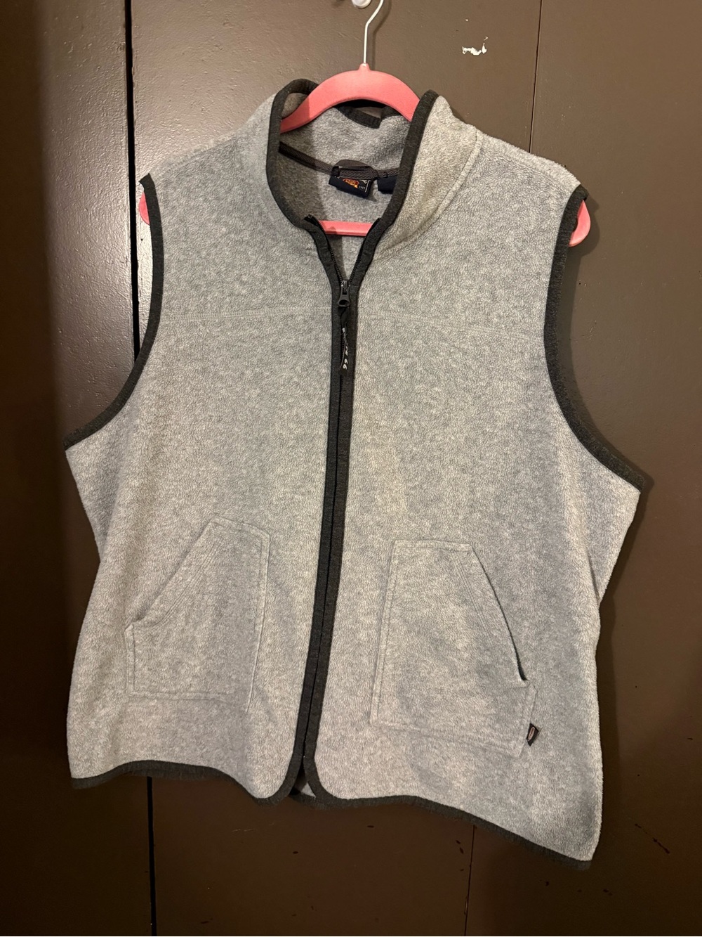 Route 66 Gray Fleece Vest with Black Trim